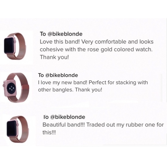 NEW Pink Rose Gold Stainless Band For Apple Watch - Picture 6 of 7